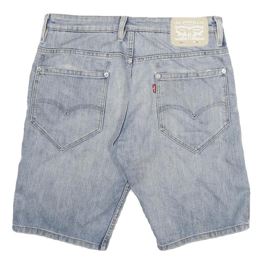 LEVI'S Mens Light Blue Denim Casual Shorts L W32 Comfortable Cotton Blend