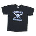 GILDAN Mens Black Jordan Softball Graphic T-Shirt L Short Sleeve Crew Neck