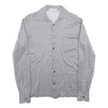 LAVIN Mens White & Navy Patterned Shirt M Smart Casual Long Sleeve Fashion