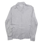 LAVIN Mens White & Navy Patterned Shirt M Smart Casual Long Sleeve Fashion