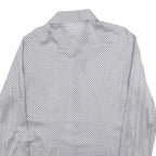 LAVIN Mens White & Navy Patterned Shirt M Smart Casual Long Sleeve Fashion