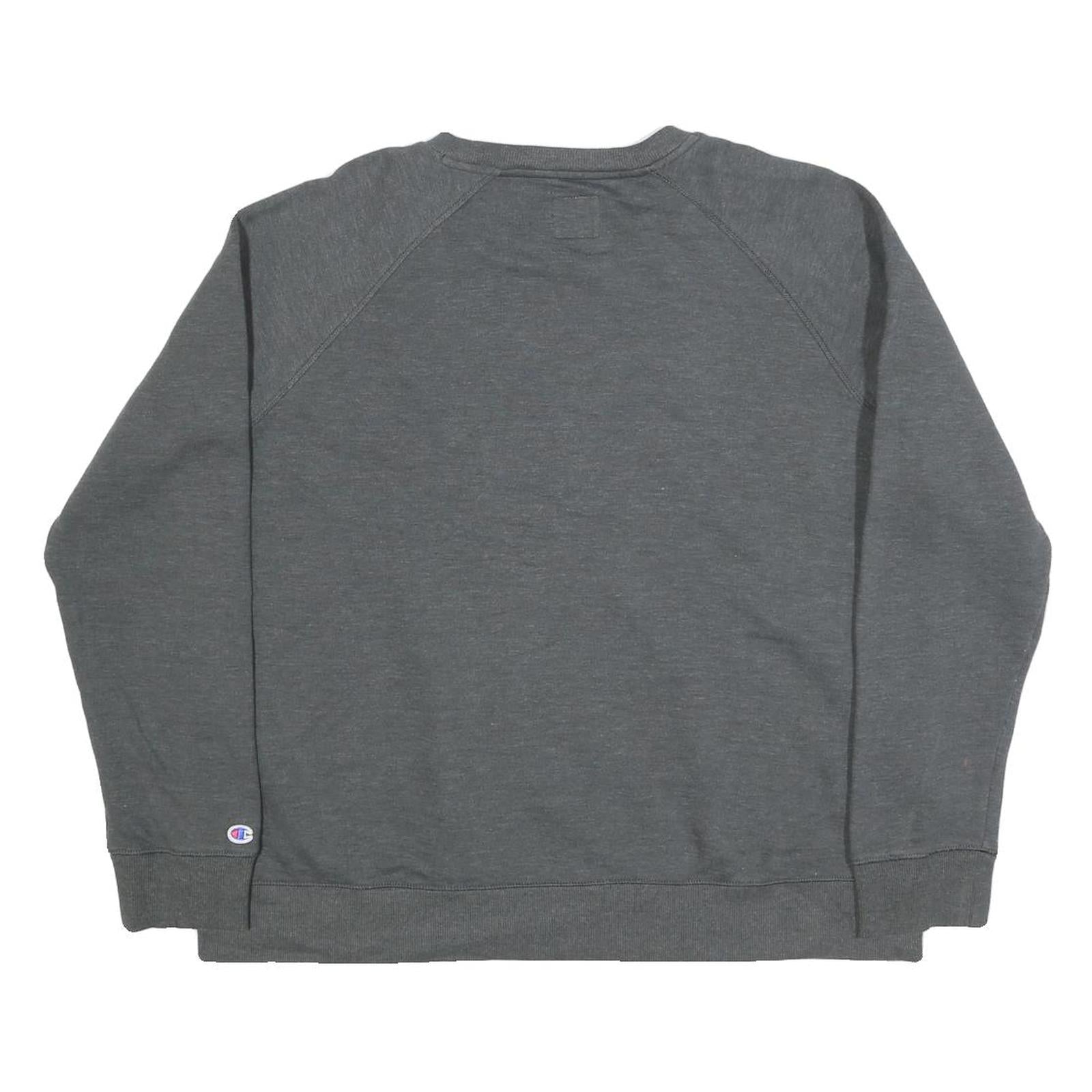 CHAMPION Mens Grey Crew Neck L Cotton Blend Sweatshirt Pullover Casual Wear