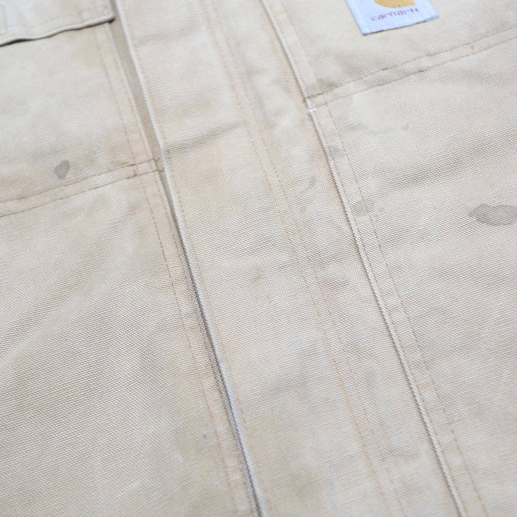 CARHARTT Mens Beige & Brown Work Jacket XL Cotton Canvas Zip Outdoor Workwear