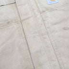 CARHARTT Mens Beige & Brown Work Jacket XL Cotton Canvas Zip Outdoor Workwear