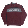 CHAMPION Chicago Booth Zip Up Mens Sweatshirt Maroon High Neck USA M