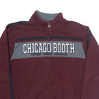 CHAMPION Chicago Booth Zip Up Mens Sweatshirt Maroon High Neck USA M