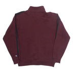CHAMPION Chicago Booth Zip Up Mens Sweatshirt Maroon High Neck USA M