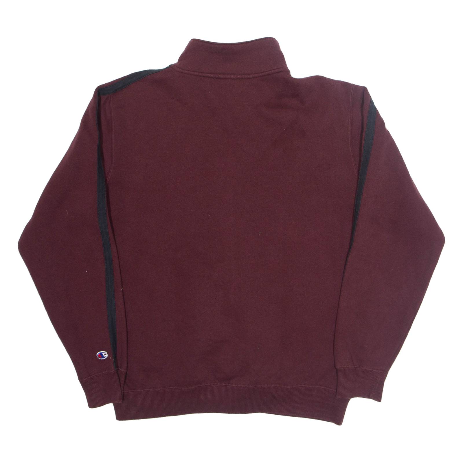 CHAMPION Chicago Booth Zip Up Mens Sweatshirt Maroon High Neck USA M
