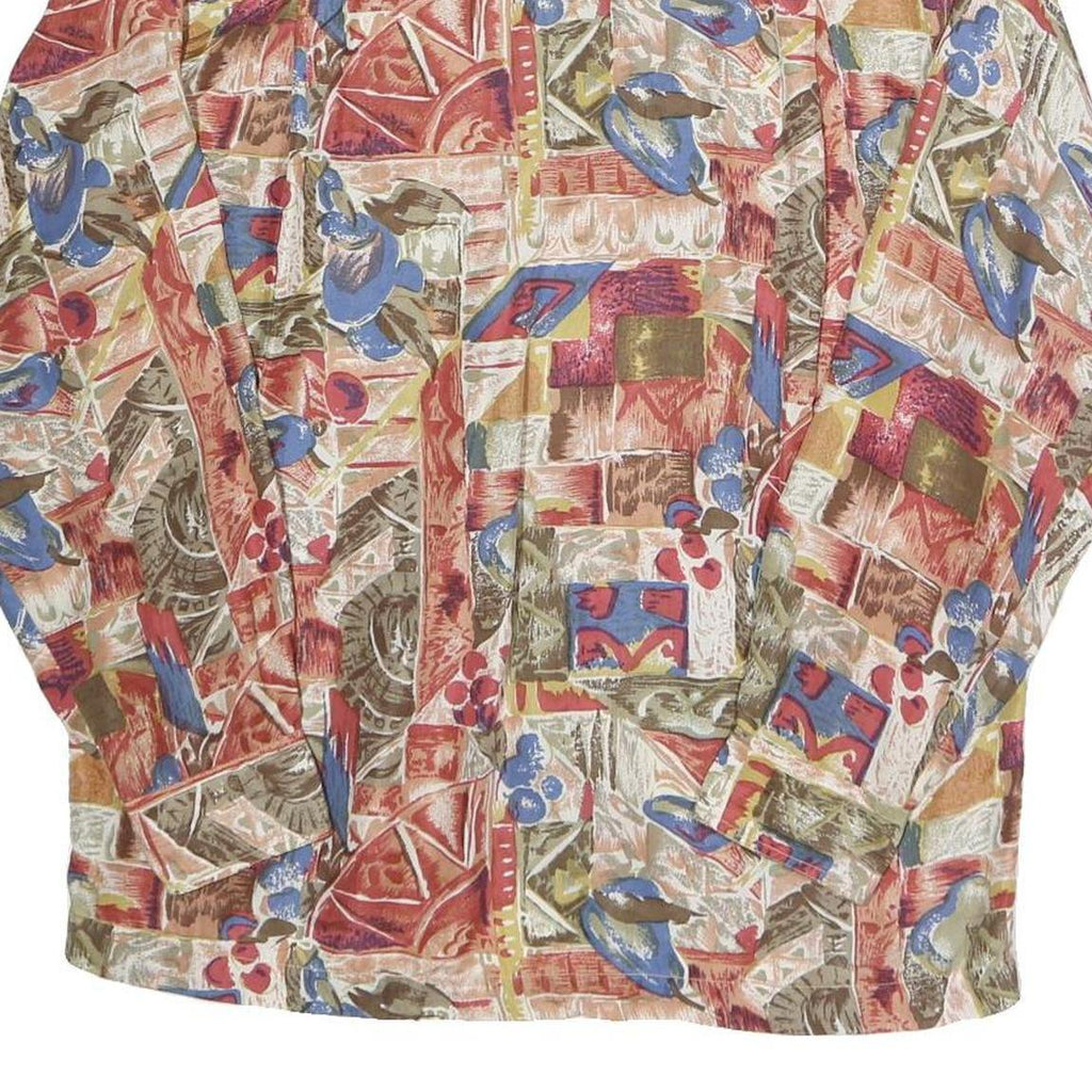 PACIFIC LINE Womens Printed Shirt Long Sleeve Collared M Vintage Pattern Top