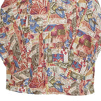 PACIFIC LINE Womens Printed Shirt Long Sleeve Collared M Vintage Pattern Top