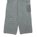 Womens Relaxed Blue Jeans Denim W32 L23 Cargo Patchwork Utility Pockets Zip