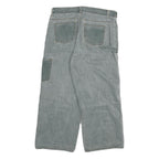 Womens Relaxed Blue Jeans Denim W32 L23 Cargo Patchwork Utility Pockets Zip