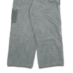 Womens Relaxed Blue Jeans Denim W32 L23 Cargo Patchwork Utility Pockets Zip