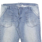 BCP Mens Blue Denim Casual Shorts 2XL W42 Cotton Blend Relaxed Fit