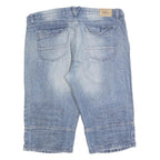 BCP Mens Blue Denim Casual Shorts 2XL W42 Cotton Blend Relaxed Fit