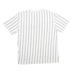 KARL KANI Mens White Black Pinstriped Signature T-Shirt XS Short Sleeve Crew