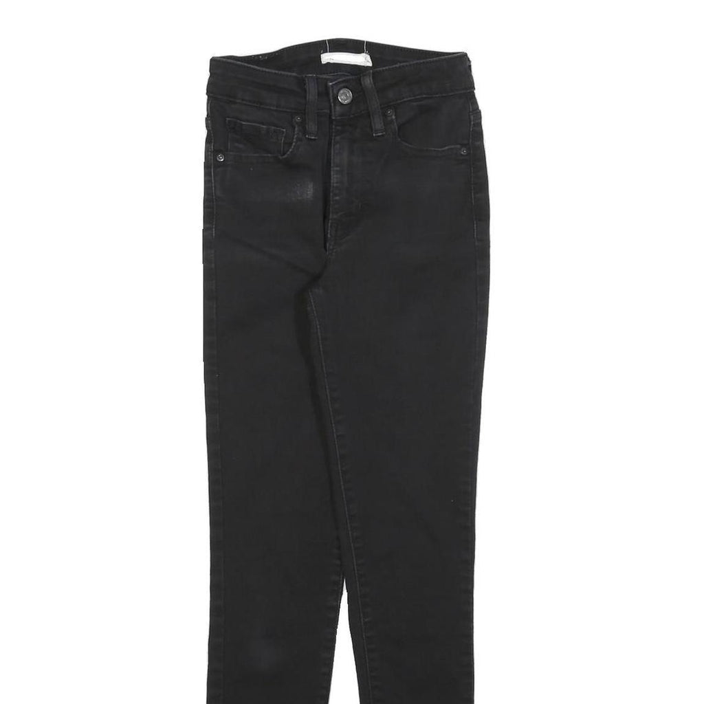 LEVI'S 721 Womens Jeans Black Slim Skinny Denim W24 L30 Zip Fit
