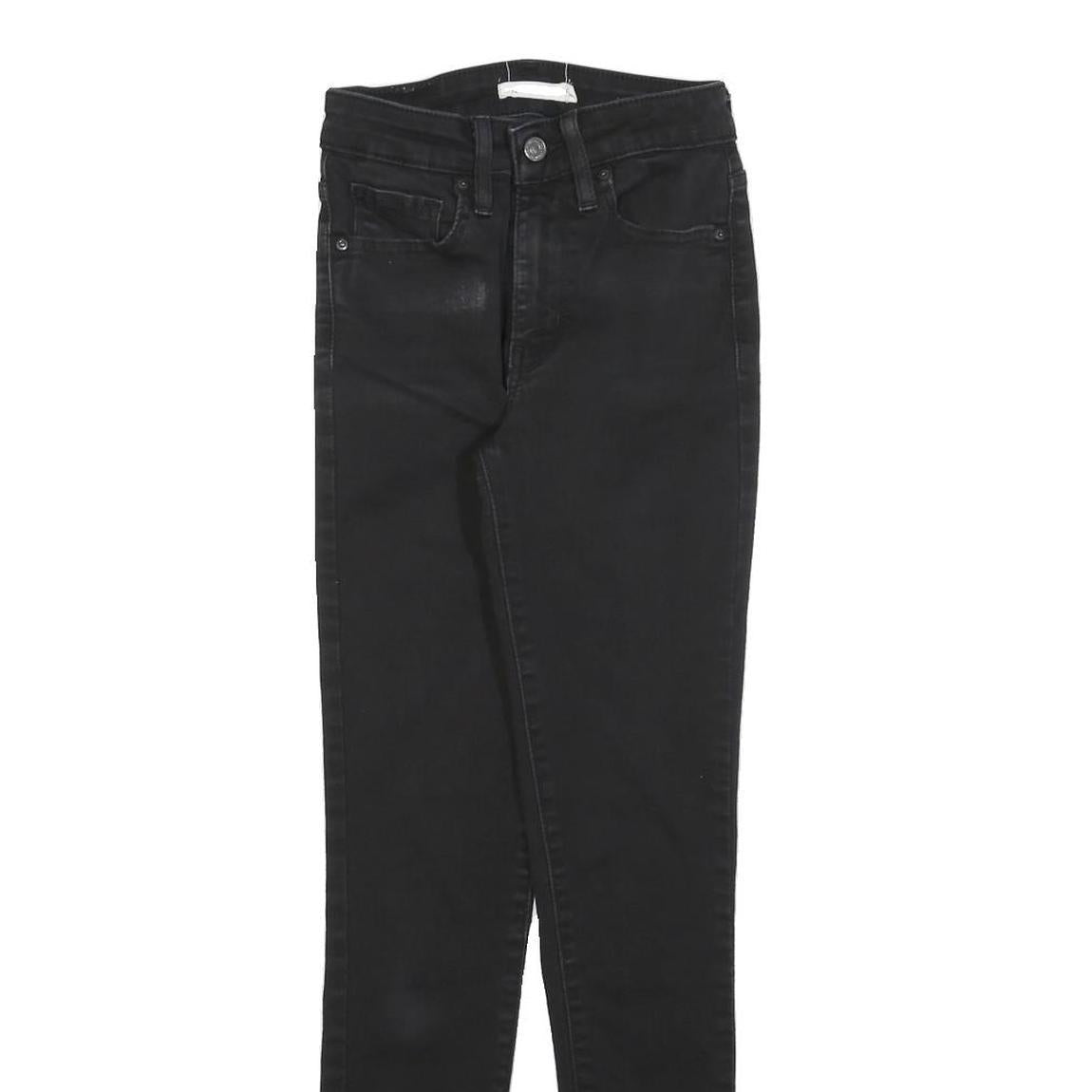 LEVI'S 721 Womens Jeans Black Slim Skinny Denim W24 L30 Zip Fit