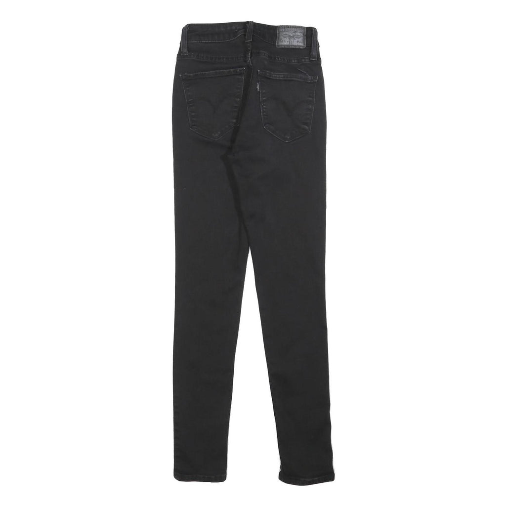 LEVI'S 721 Womens Jeans Black Slim Skinny Denim W24 L30 Zip Fit