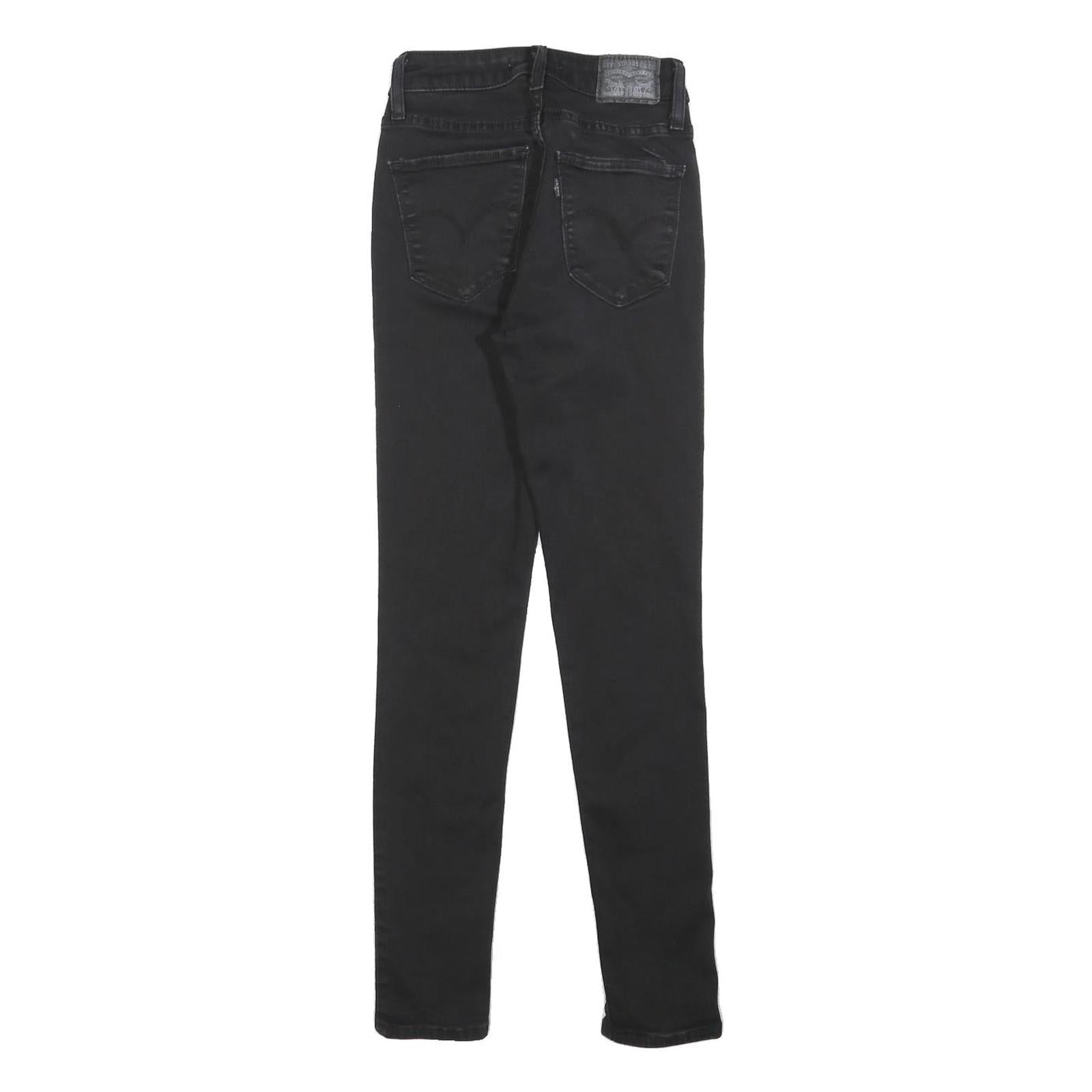 LEVI'S 721 Womens Jeans Black Slim Skinny Denim W24 L30 Zip Fit