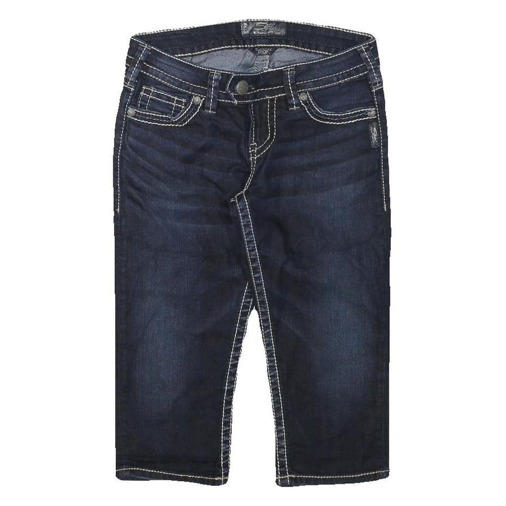 SILVER Womens Shorts Blue Denim XS W26 Casual Cotton Blend Stylish