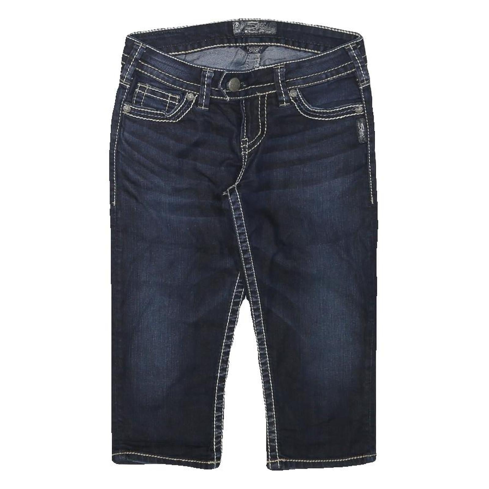 SILVER Womens Shorts Blue Denim XS W26 Casual Cotton Blend Stylish