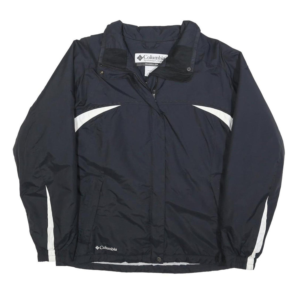 COLUMBIA Womens Black & White Outdoor Jacket M Polyester Blend Zip Activewear