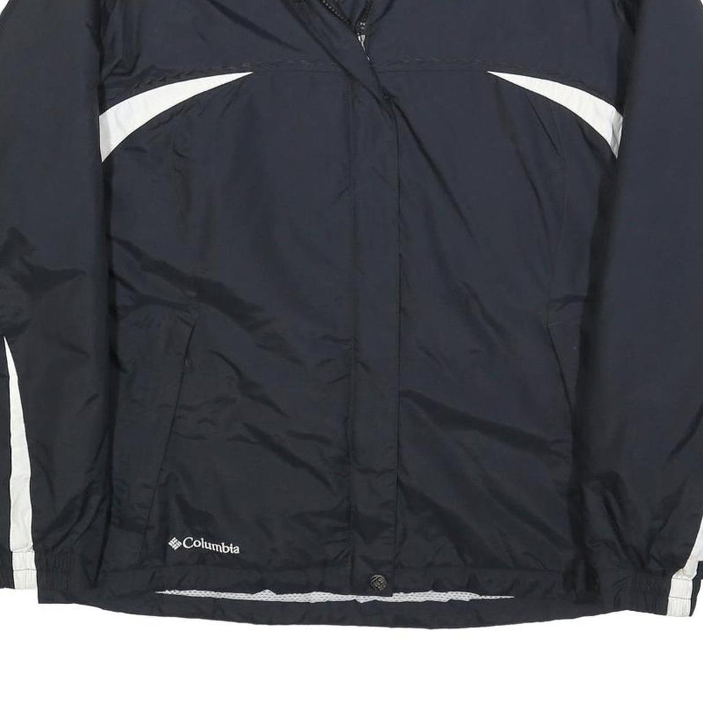 COLUMBIA Womens Black & White Outdoor Jacket M Polyester Blend Zip Activewear