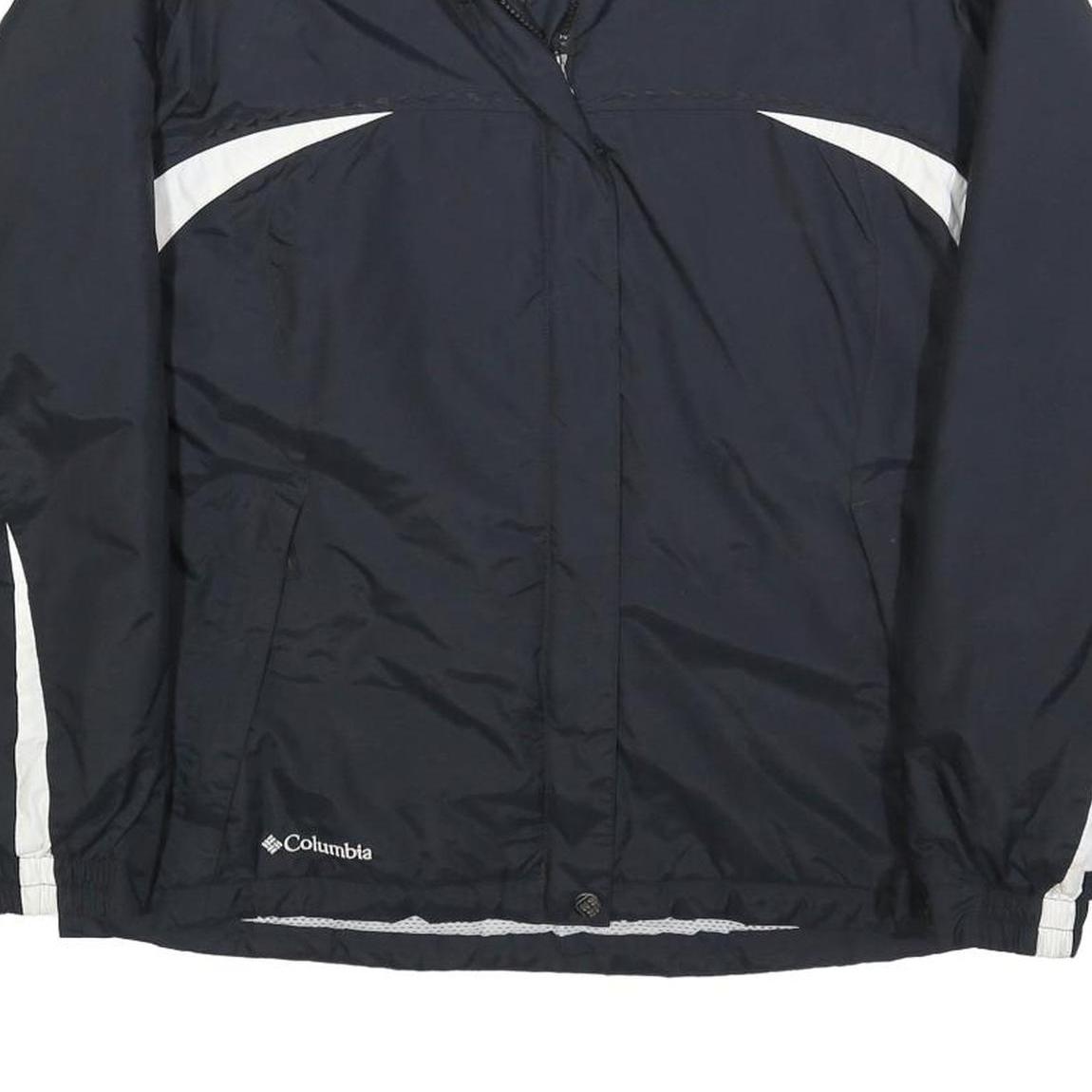 COLUMBIA Womens Black & White Outdoor Jacket M Polyester Blend Zip Activewear