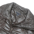 TOMMY HILFIGER Womens Brown Nylon Flight Jacket M Plain Quilted Zip Pockets