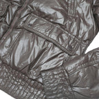 TOMMY HILFIGER Womens Brown Nylon Flight Jacket M Plain Quilted Zip Pockets