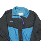 COLUMBIA Womens Blue & Black Outdoor Jacket M Nylon Plain Zip Lightweight Warm