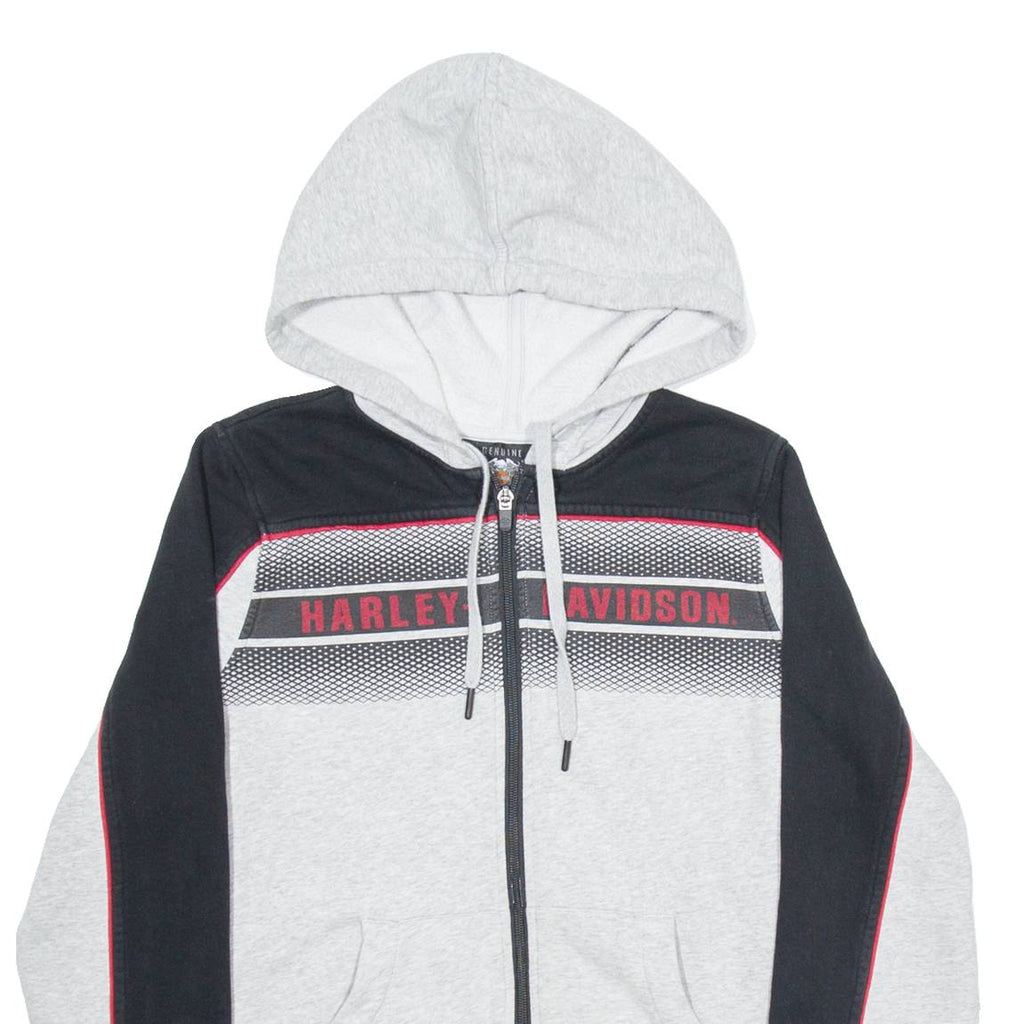 HARLEY DAVIDSON Mens Grey Hoodie Full Zip M