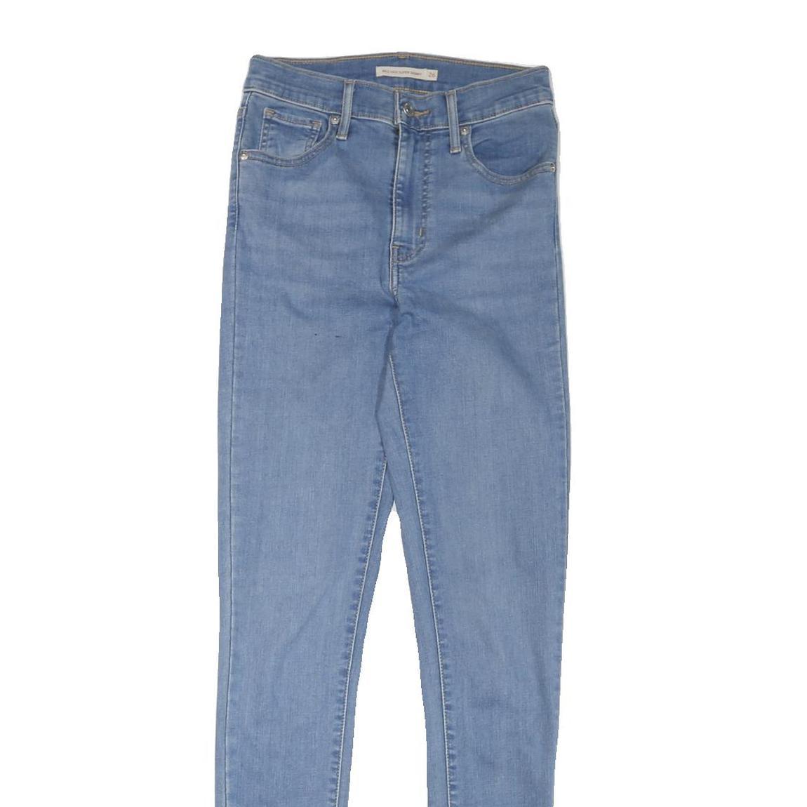 LEVI'S Womens Blue Denim Regular Skinny Jeans W26 L32 Classic Zip Pockets