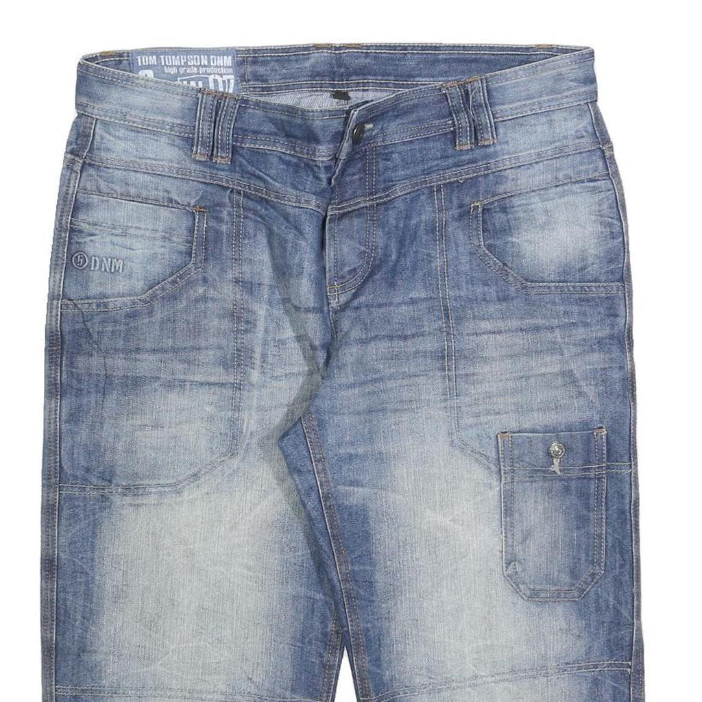 TOM TOMPSON Mens Denim Blue Casual Shorts L W36 Comfortable Cotton Blend