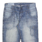 TOM TOMPSON Mens Denim Blue Casual Shorts L W36 Comfortable Cotton Blend