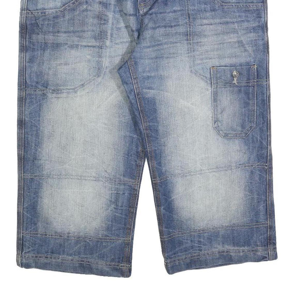 TOM TOMPSON Mens Denim Blue Casual Shorts L W36 Comfortable Cotton Blend