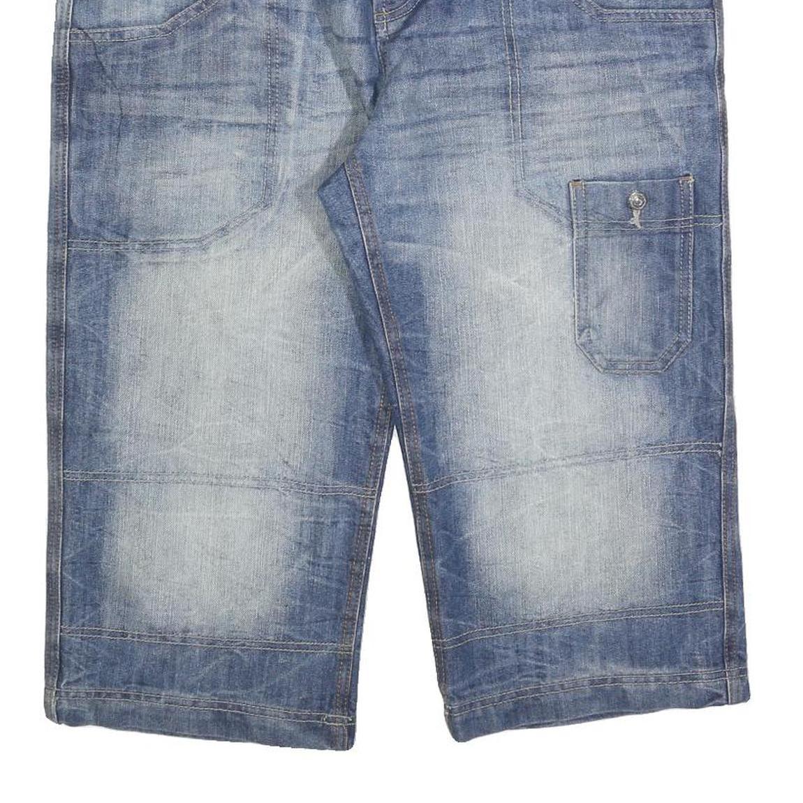 TOM TOMPSON Mens Denim Blue Casual Shorts L W36 Comfortable Cotton Blend