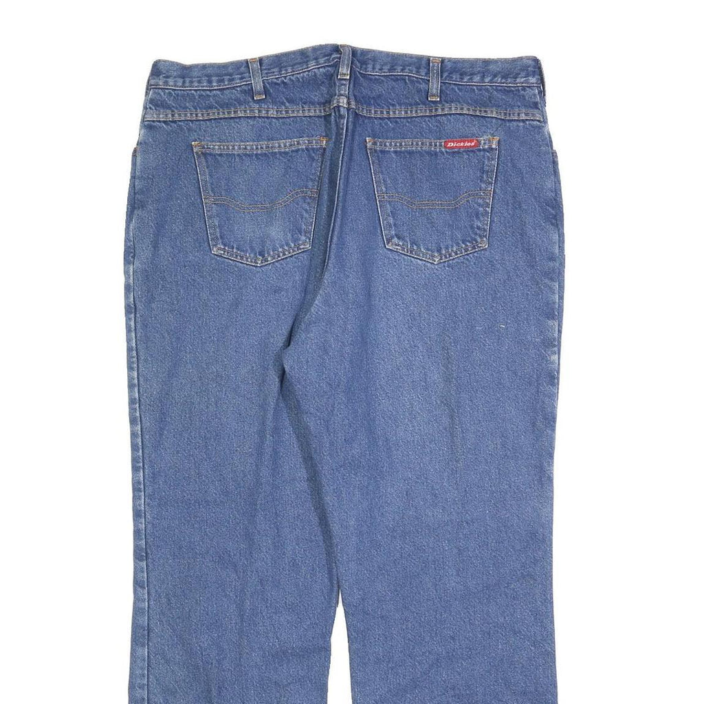 DICKIES Mens Blue Relaxed Straight Denim Medium W40 L32 Zip Cotton Blend Jeans