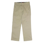 DICKIES Mens Polyester Blend Beige Classic Straight Trousers W34 L32 Workwear
