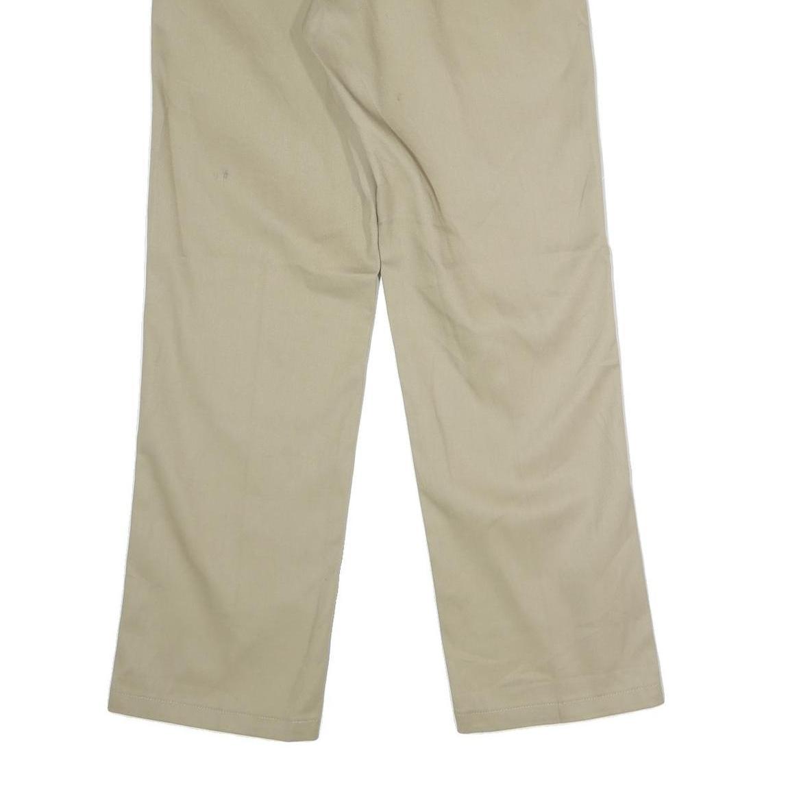 DICKIES Mens Polyester Blend Beige Classic Straight Trousers W34 L32 Workwear