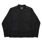 WOOLRICH Mens Black Classic Cotton Jacket M Zip Utility Pockets Casual Wear