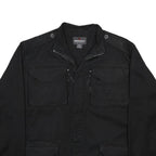 WOOLRICH Mens Black Classic Cotton Jacket M Zip Utility Pockets Casual Wear