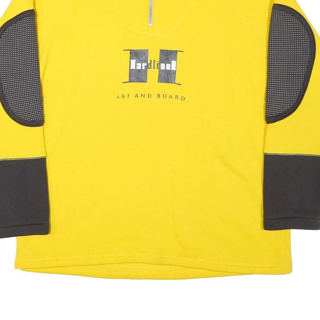 CACTUS Mens Yellow & Charcoal Ski And Board 1/4 Zip Sweatshirt S Pullover Cotton