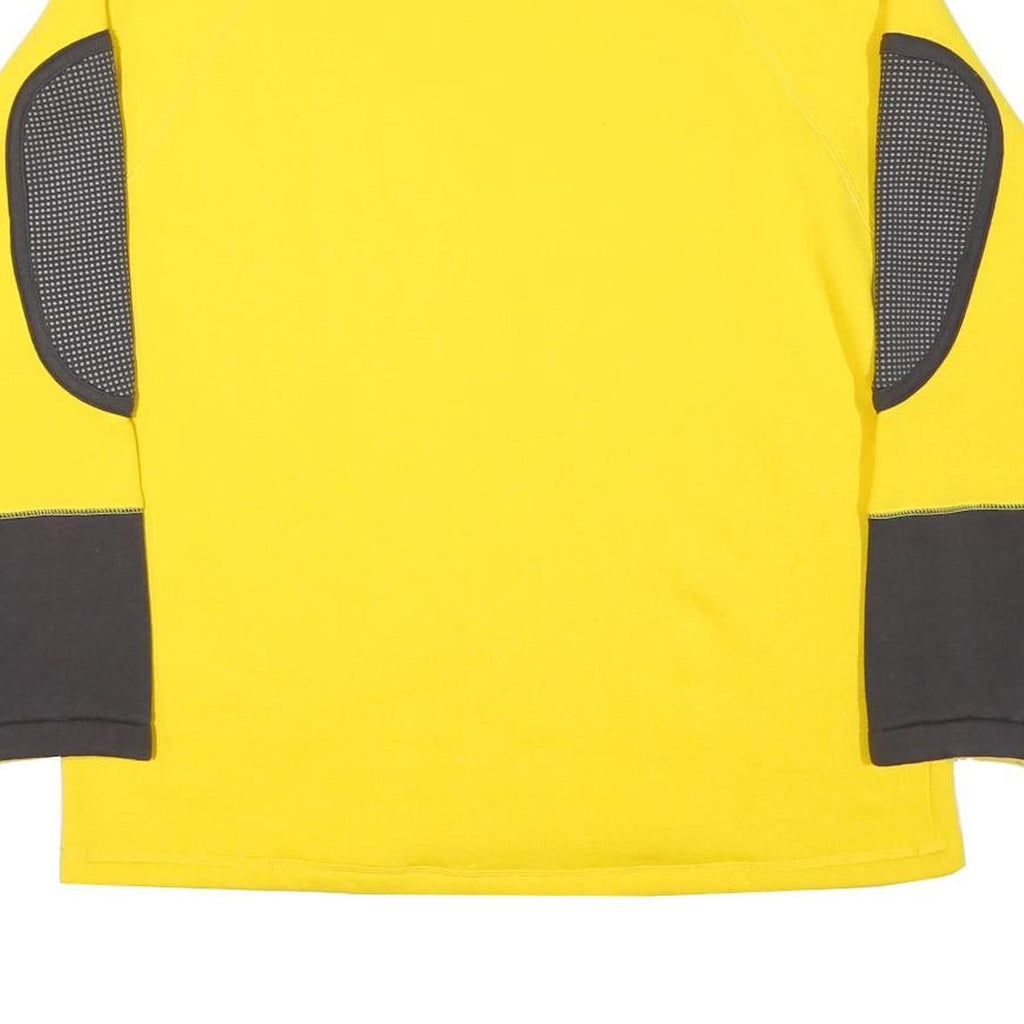 CACTUS Mens Yellow & Charcoal Ski And Board 1/4 Zip Sweatshirt S Pullover Cotton