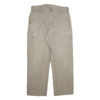 CARHARTT Mens Cotton Blend Relaxed Beige Workwear Trousers W36 L32