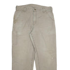 CARHARTT Mens Cotton Blend Relaxed Beige Workwear Trousers W36 L32
