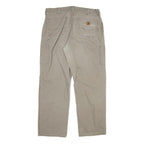 CARHARTT Mens Cotton Blend Relaxed Beige Workwear Trousers W36 L32