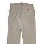 CARHARTT Mens Cotton Blend Relaxed Beige Workwear Trousers W36 L32