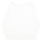TOMMY HILFIGER Womens White Plain Crew Neck Basic Knit Jumper XL Cotton Blend